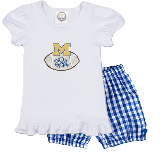 Michigan - girls football short sleeve