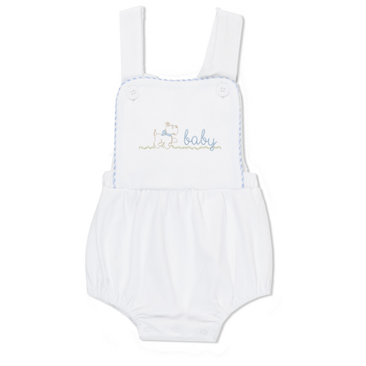Baby boy sunsuit - proud puppy - personalized