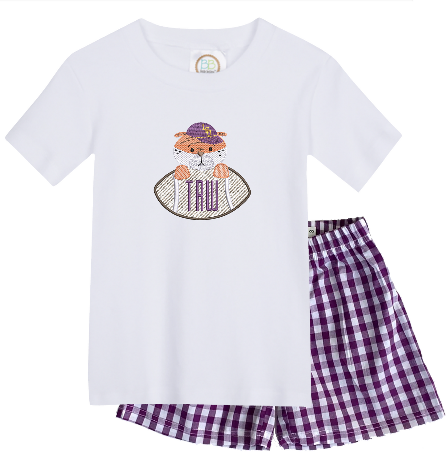 LSU - boys football short sleeve