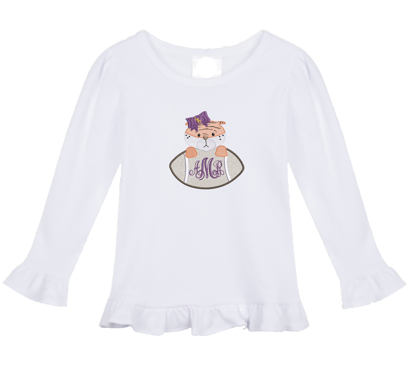LSU - girls football long sleeve
