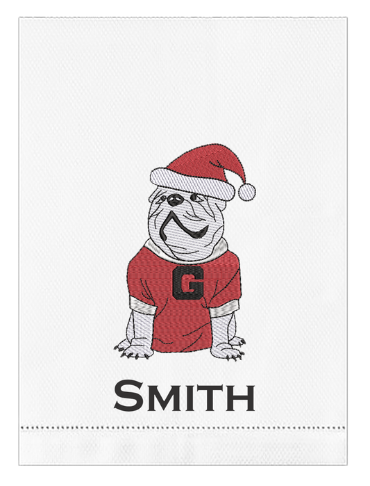 UGA Embroidered Kitchen Towel - Santa