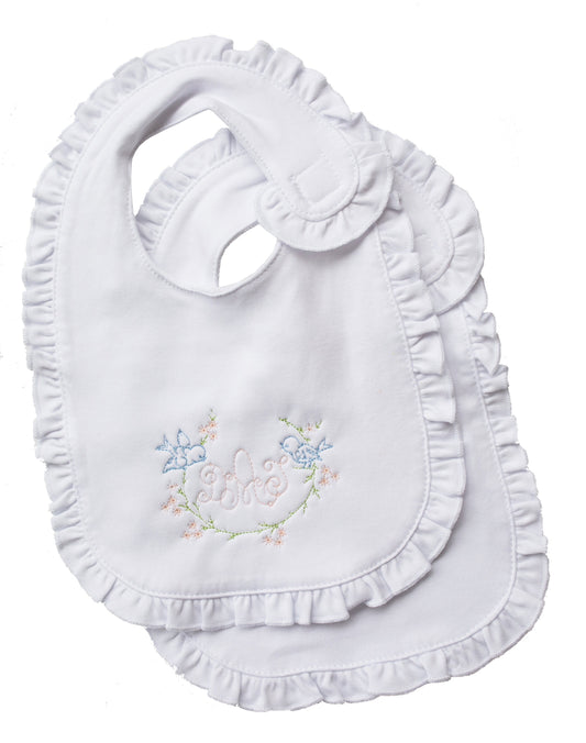 Vintage Birds embroidered bib, burpcloth and blanket set - personalized