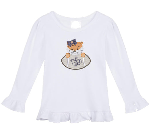 Football Tiger girls' outfit Long Sleeve with ruffle leggings