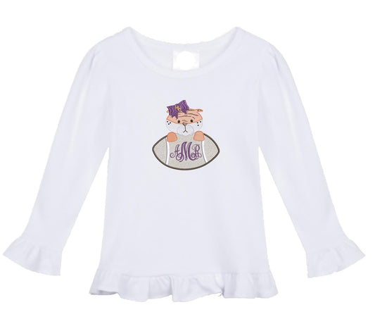 LSU girls' outfit long sleeve gingham pants