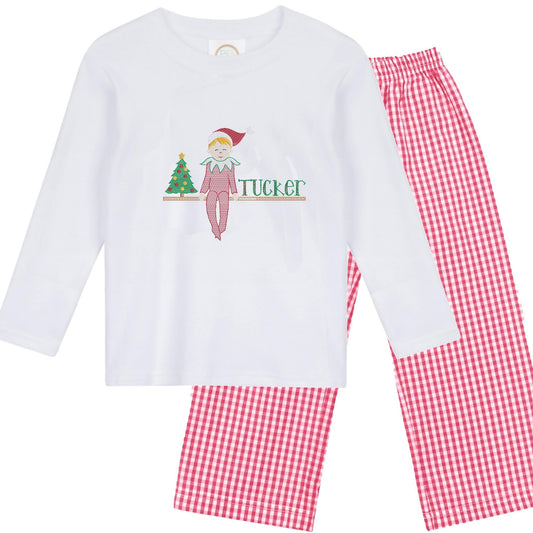 Boys' Red Christmas Elf outfit long sleeve