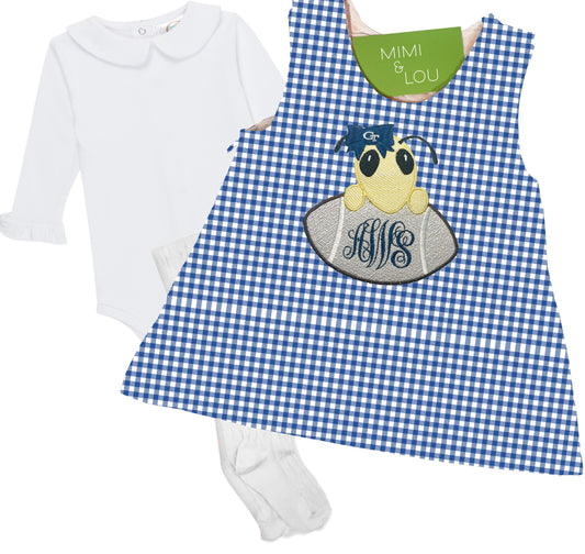 Baby Football Bee gingham dress