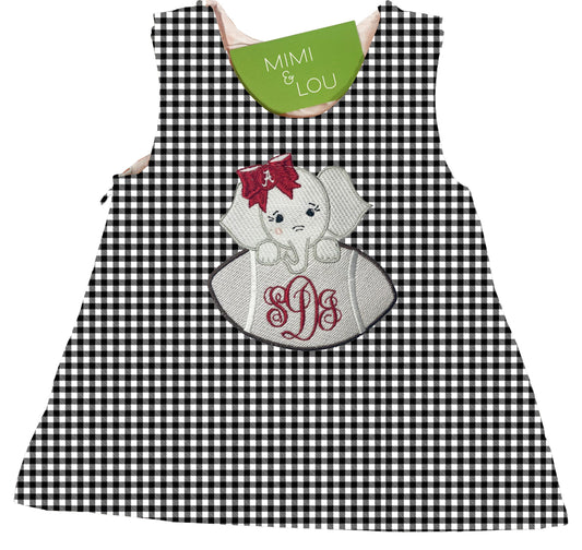 Baby Elephant Football gingham dress
