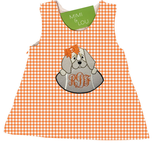 Baby Bluetick Football gingham dress