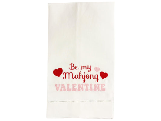 Mahjong Valentine Linen Guest towel - Be My
