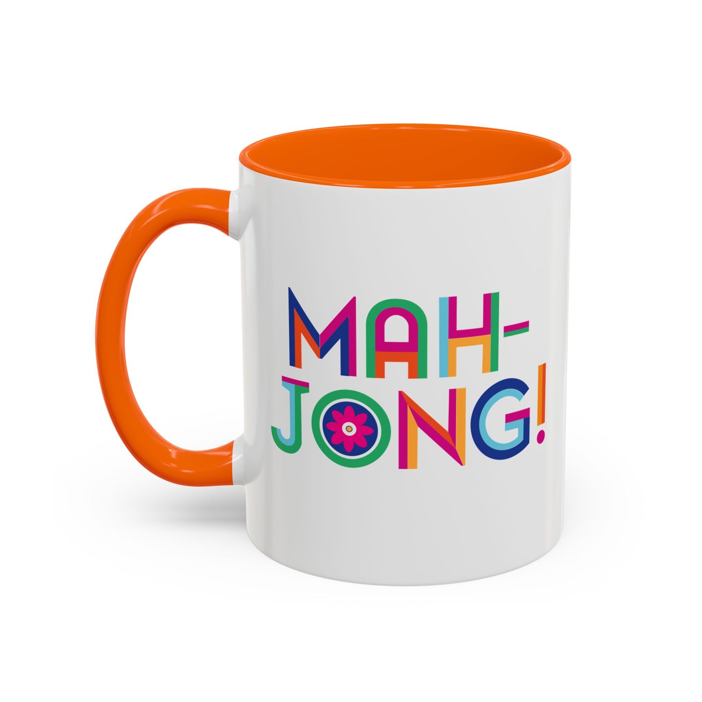 Mah-Jong! Colorful Accent Coffee Mug — Fun Mahjong Gift (11/15oz)