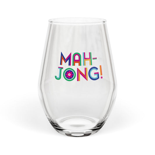 Mahjong Color Pop Stemless Wine Glass, 11.75oz