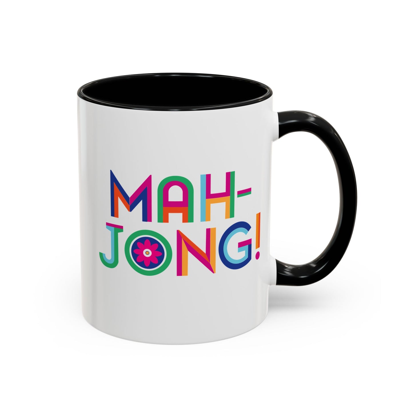 Mah-Jong! Colorful Accent Coffee Mug — Fun Mahjong Gift (11/15oz)