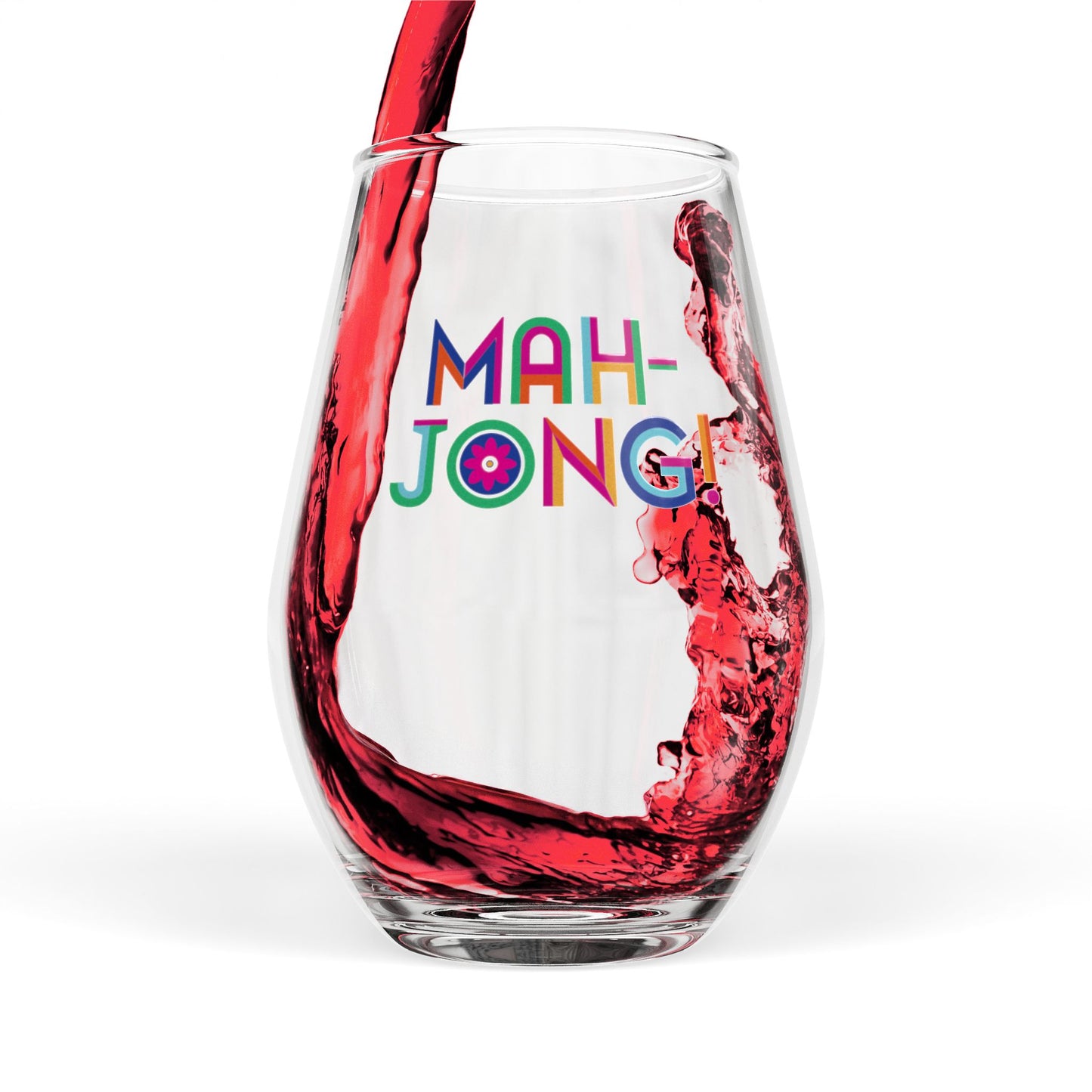 Mahjong Color Pop Stemless Wine Glass, 11.75oz