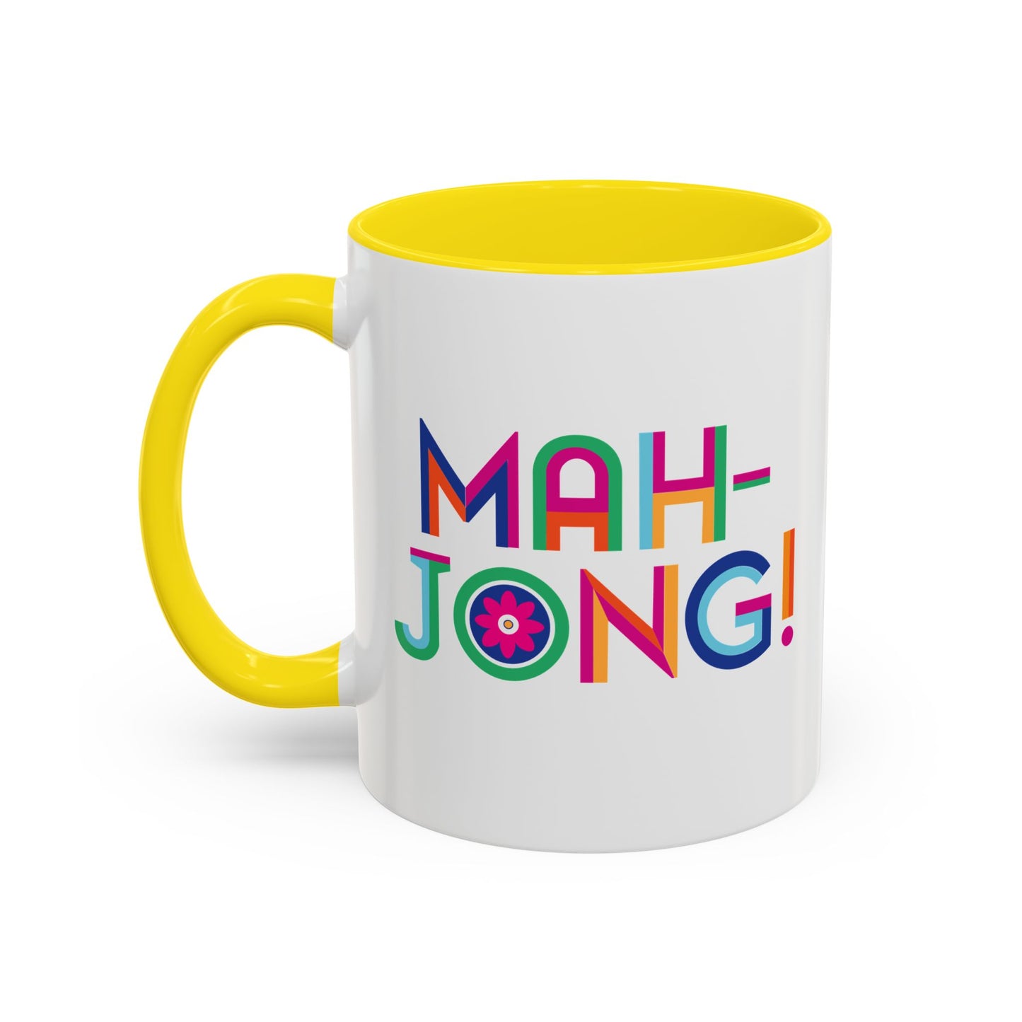 Mah-Jong! Colorful Accent Coffee Mug — Fun Mahjong Gift (11/15oz)