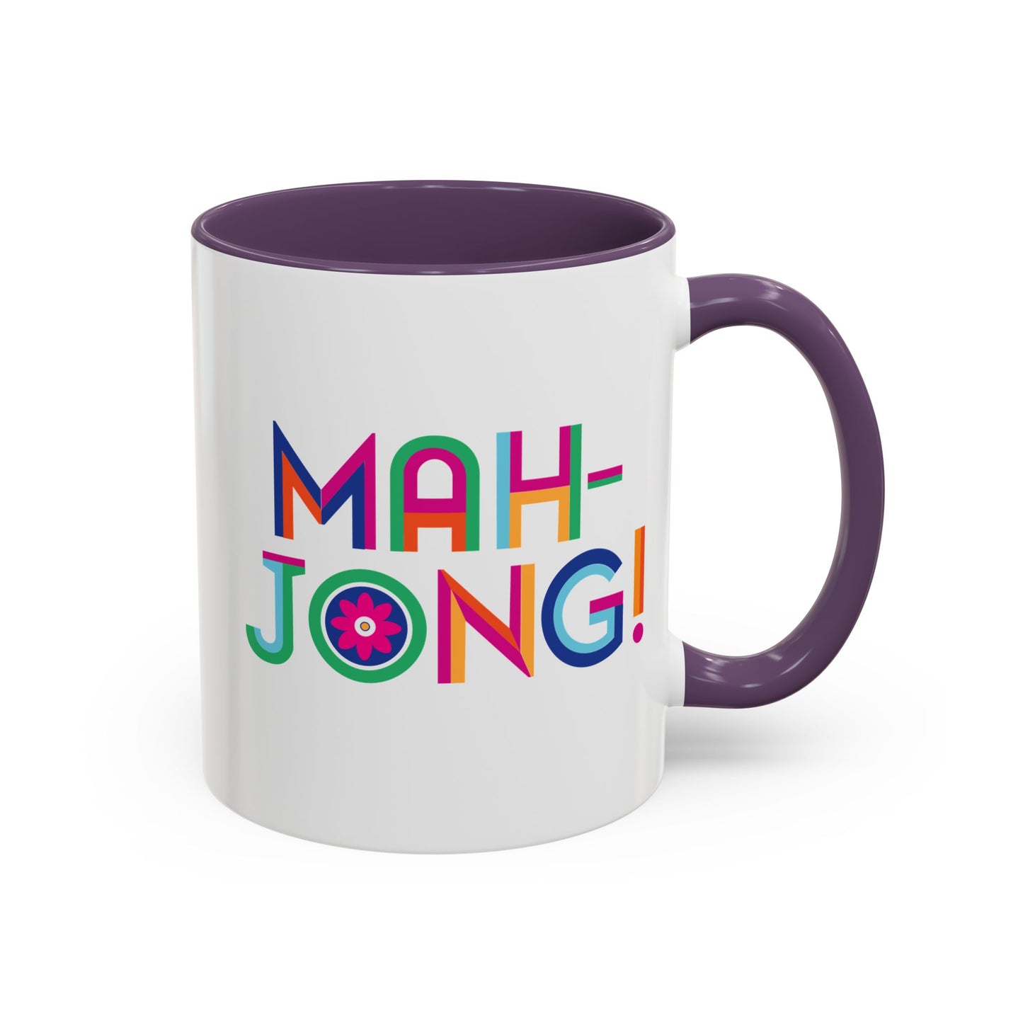 Mah-Jong! Colorful Accent Coffee Mug — Fun Mahjong Gift (11/15oz)