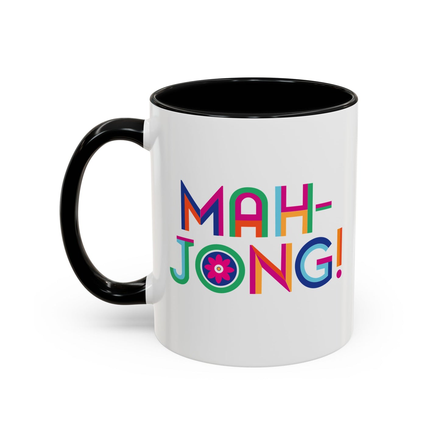 Mah-Jong! Colorful Accent Coffee Mug — Fun Mahjong Gift (11/15oz)
