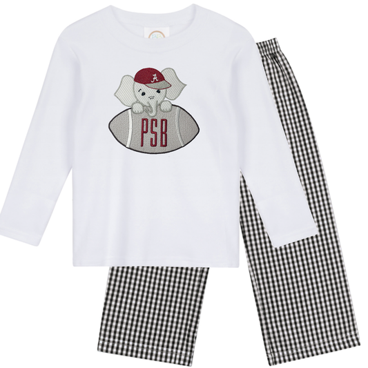 Alabama long sleeve outfit gingham - boys