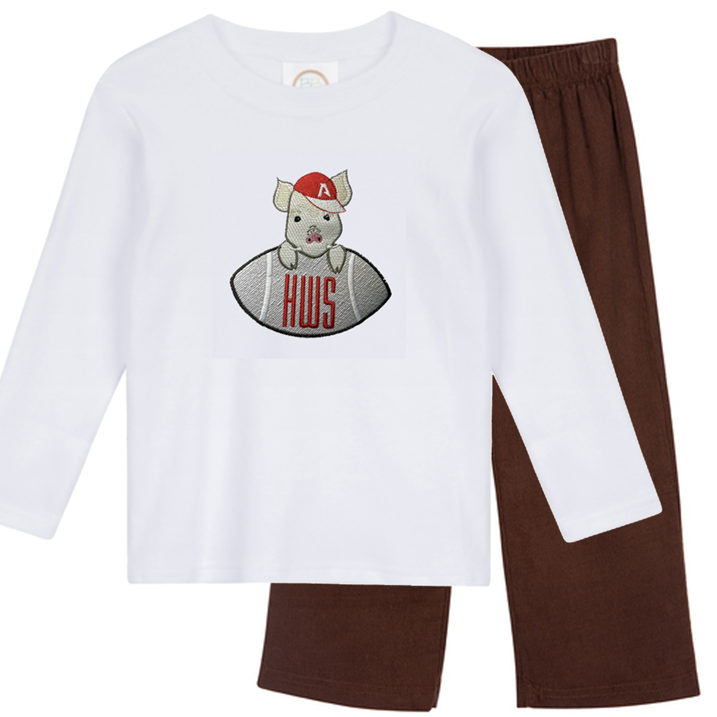 Baby Razorback - boys football long sleeve outfit