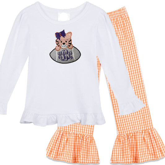 Clemson - girls football long sleeve