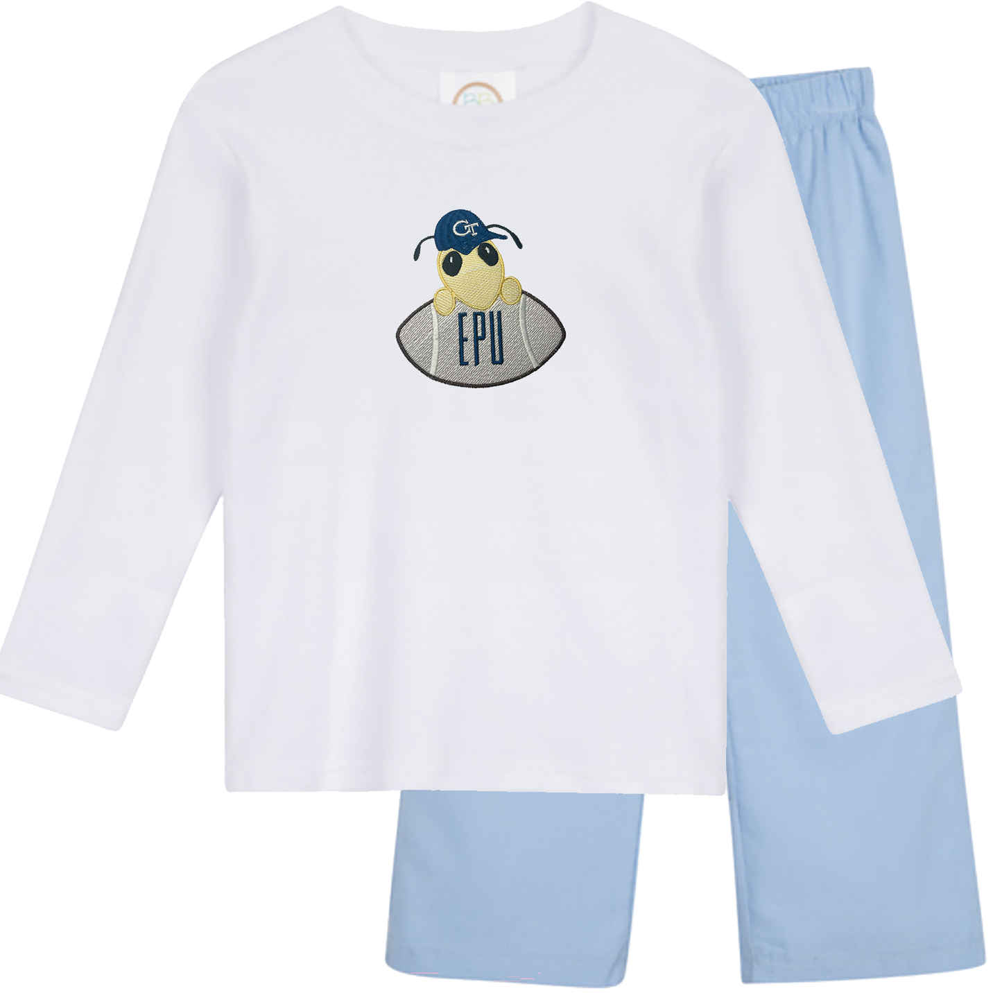 Georgia Tech long sleeve outfit light blue corduroy - boys
