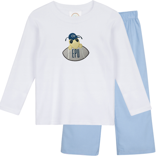 Georgia Tech long sleeve outfit light blue corduroy - boys
