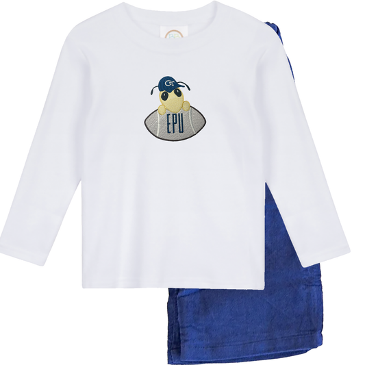 Georgia Tech long sleeve outfit navy corduroy - boys