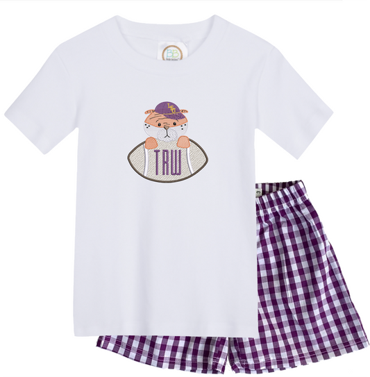 LSU - boys football short sleeve