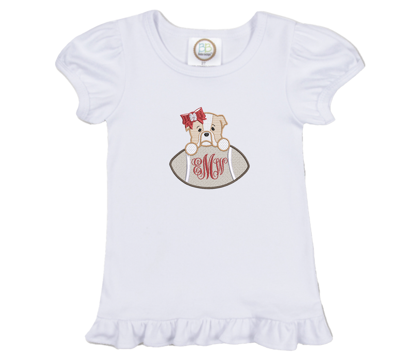 Mississippi State - girls football short sleeve