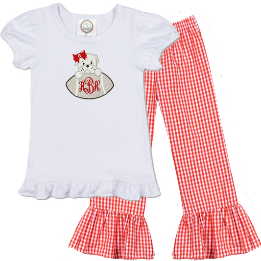 Georgia gingham pants outfit - girls