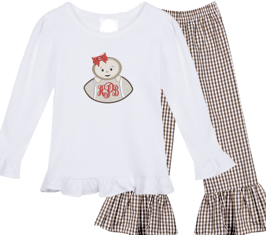 Ohio State outfit gingham - girls