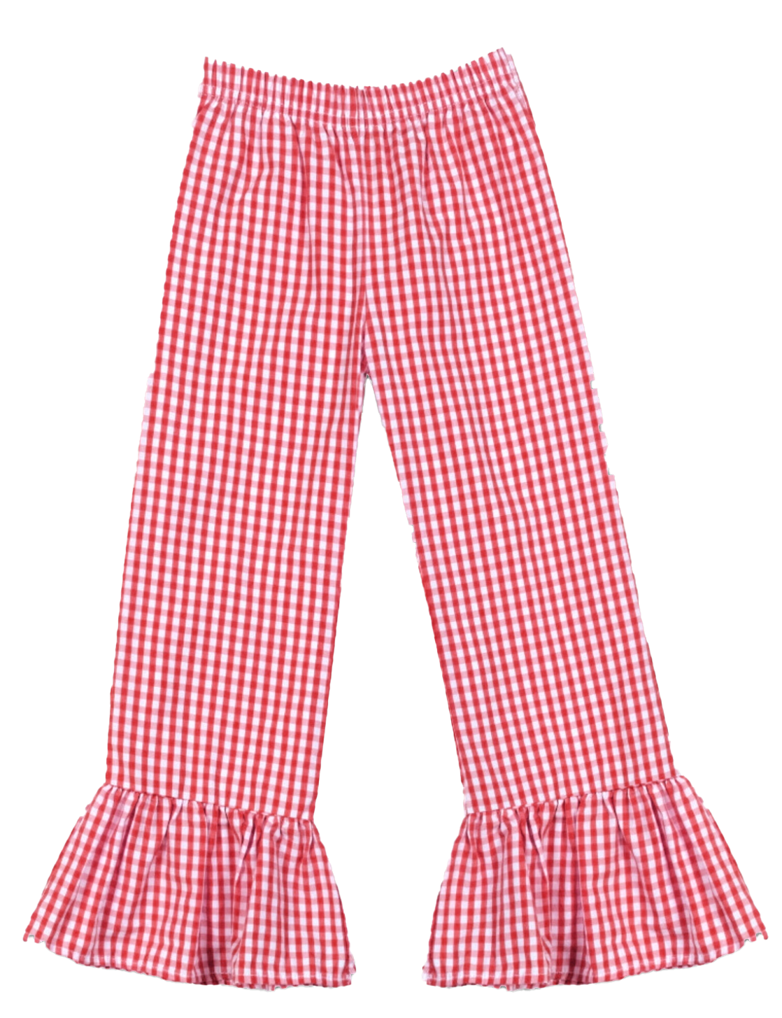 Georgia long sleeve gingham pants outfit - girls