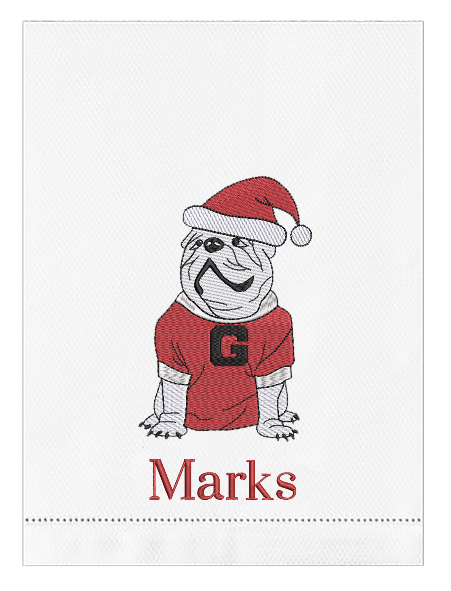 UGA Embroidered Kitchen Towel - Santa