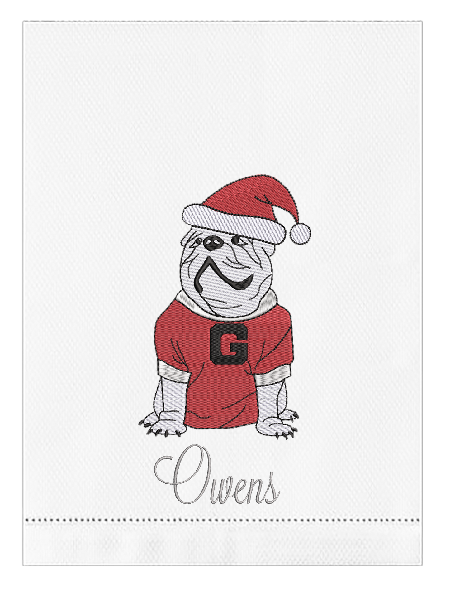 UGA Embroidered Kitchen Towel - Santa