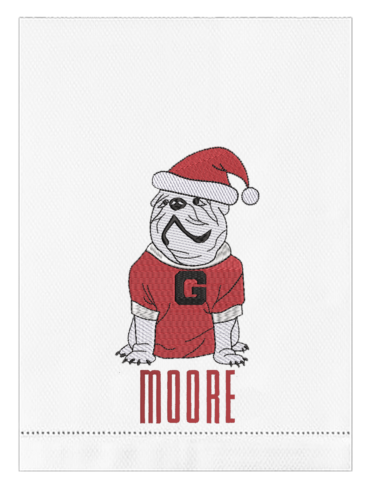 UGA Embroidered Kitchen Towel - Santa