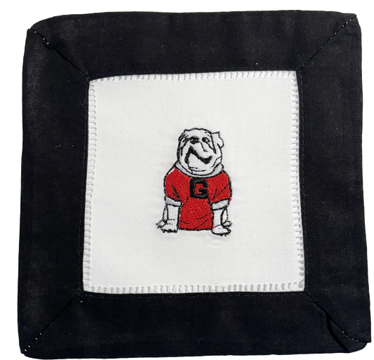 UGA cocktail napkins set, black border