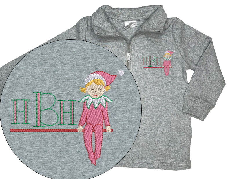Christmas Girl Elf Quarter Zip