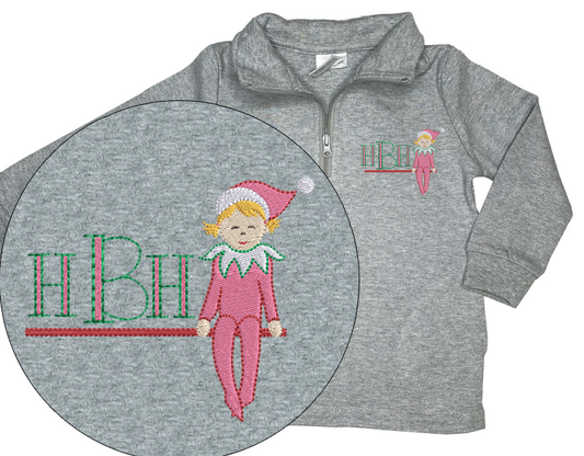 Christmas Girl Elf Quarter Zip