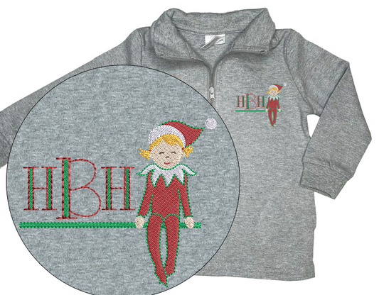Christmas Girl Elf Quarter Zip