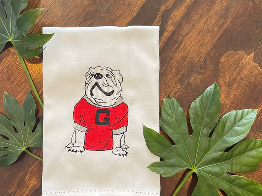Buldog Kitchen Towel embroidered
