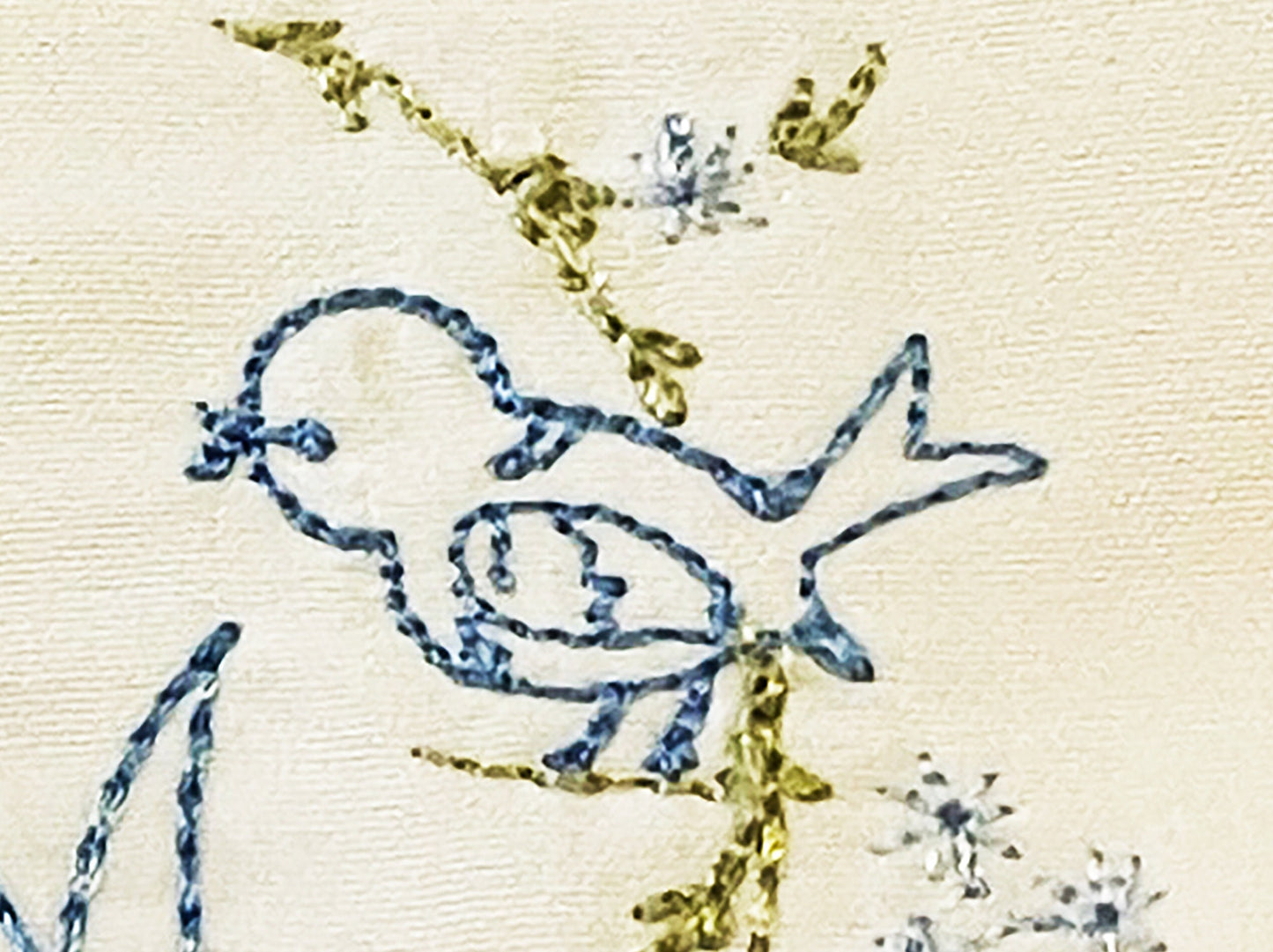 Vintage style embroidered pillowcase pair with monogram