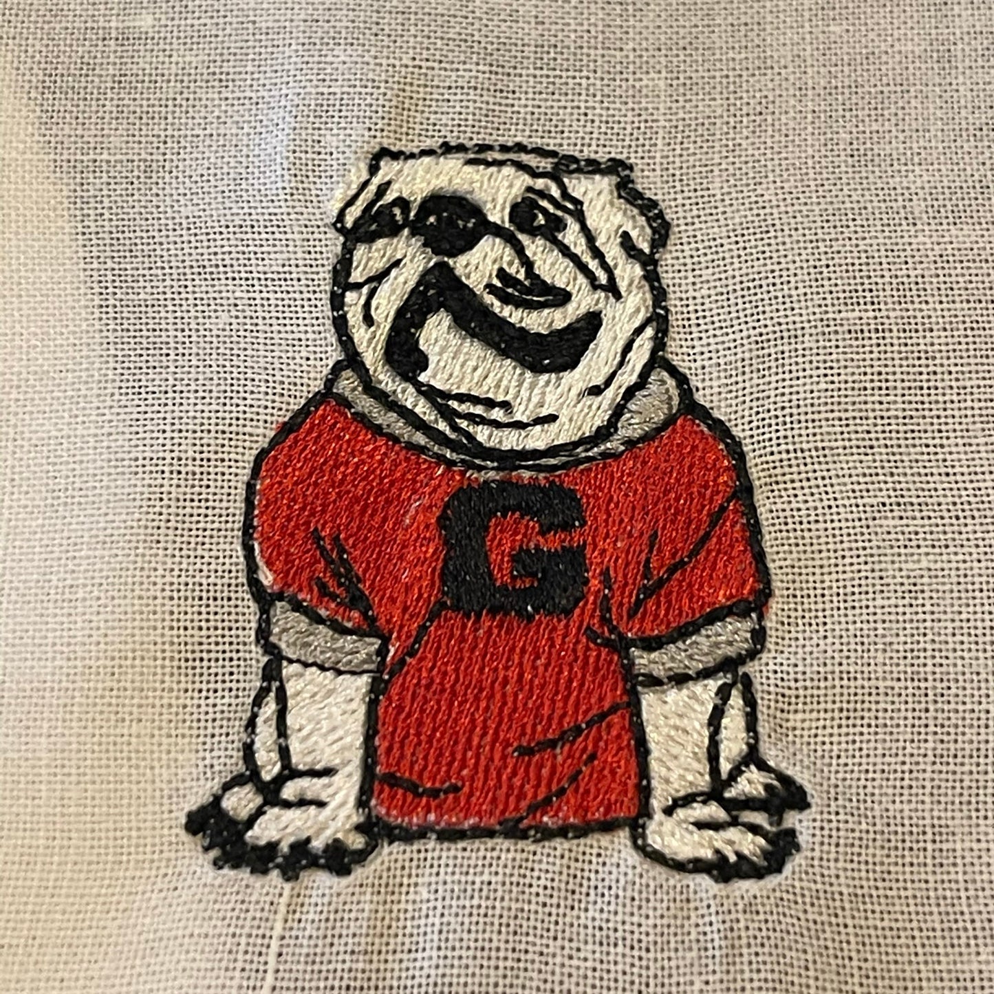 UGA cocktail napkins set of 4 - all Dawgs need these! Natural linen.