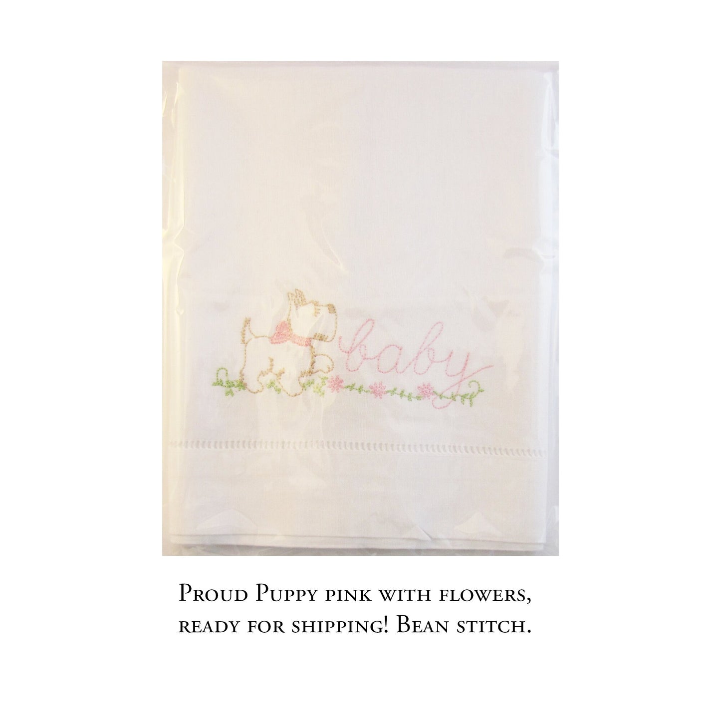 Proud Puppy Baby Pillow Cover Vintage style embroidery