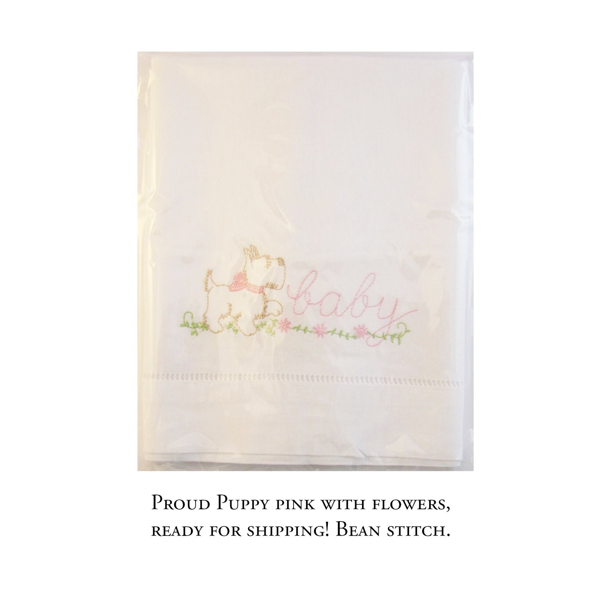 Proud Puppy Baby Pillow Cover Vintage style embroidery