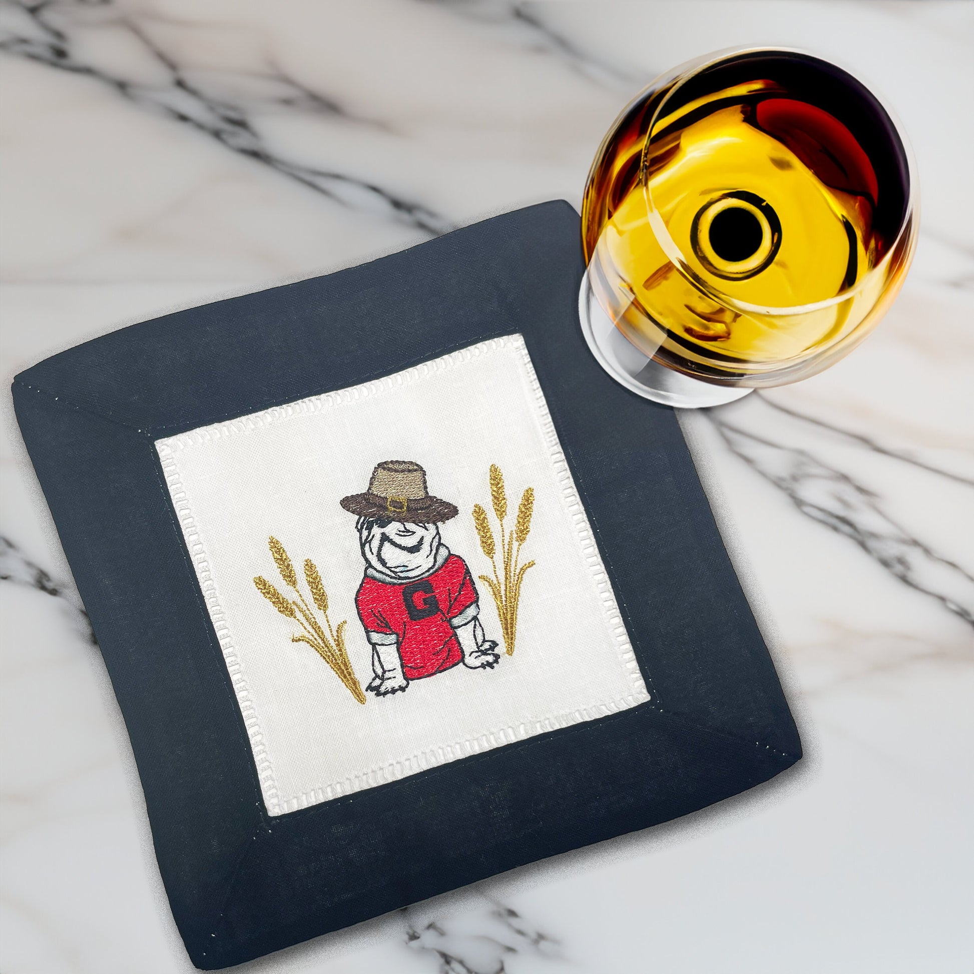 UGA Thanksgiving cocktail napkins red border set of 4 - all Dawgs need these!