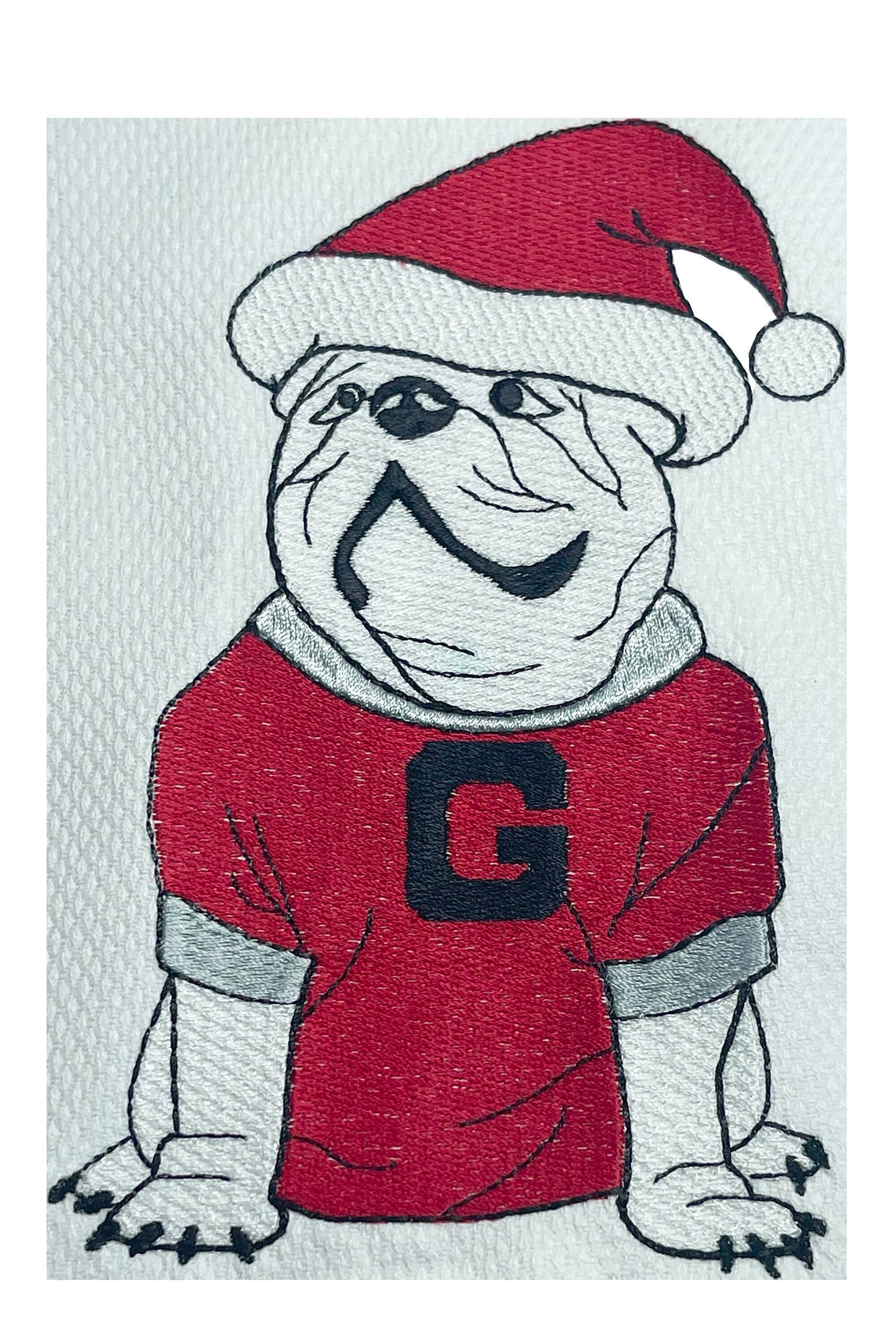 UGA Christmas linen guest towel red or black border - all Dawgs need these!