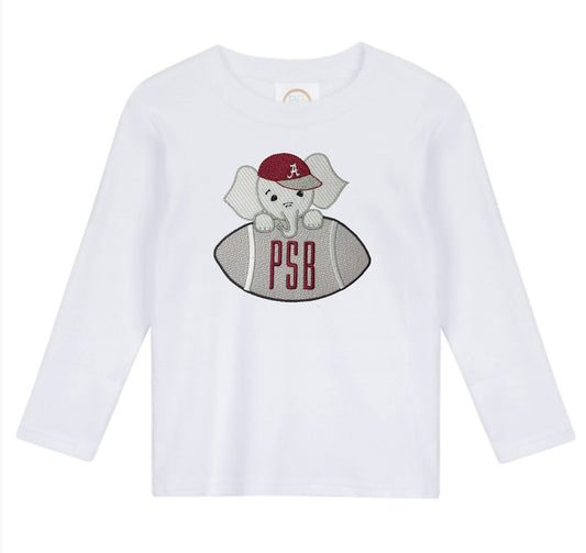 Baby Elephant Football boys' long sleeve outfit with gingham pants