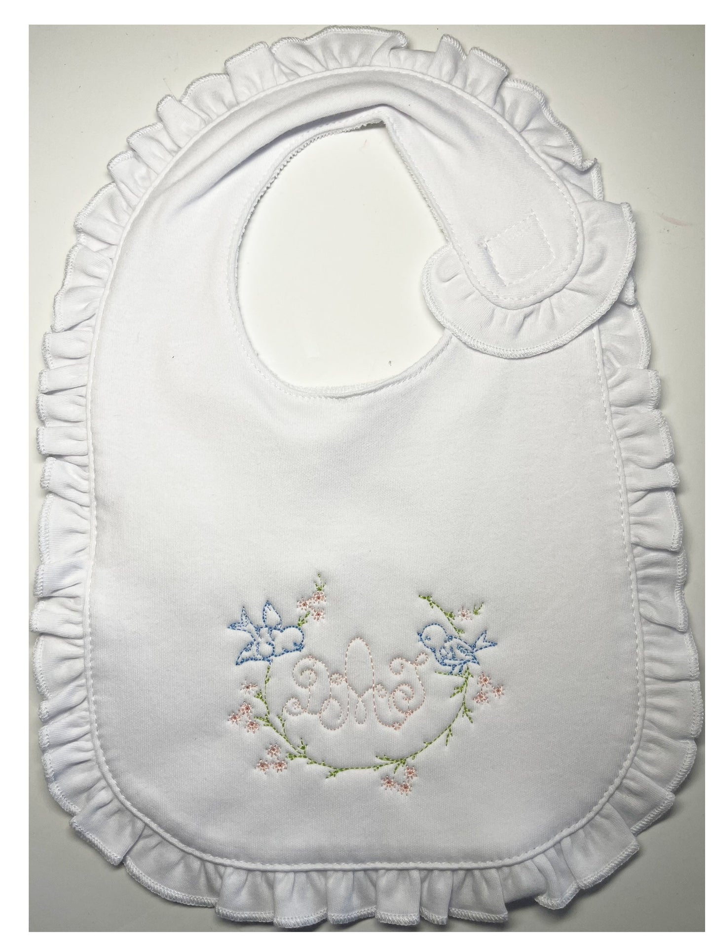Vintage Birds embroidered bib, burpcloth and blanket set - personalized
