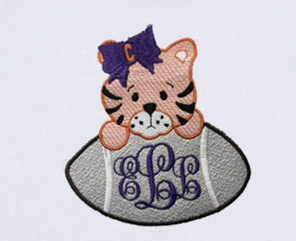 SEC Babies - Clemson University embroidered girls' outfit black gingham shorts