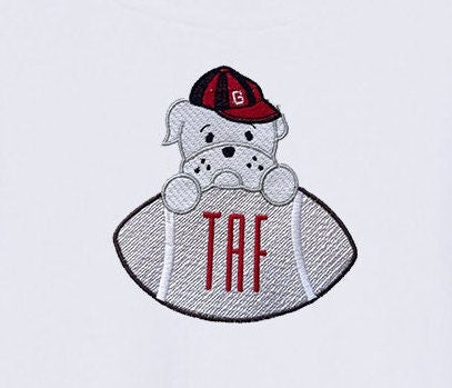 Bulldog embroidered boys' outfit black gingham shorts