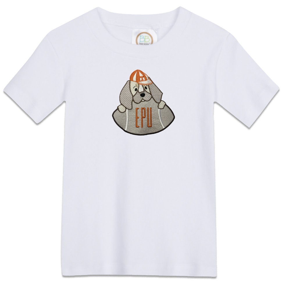 Baby Bluetick Hound embroidered boys' short sleeve orange gingham shorts